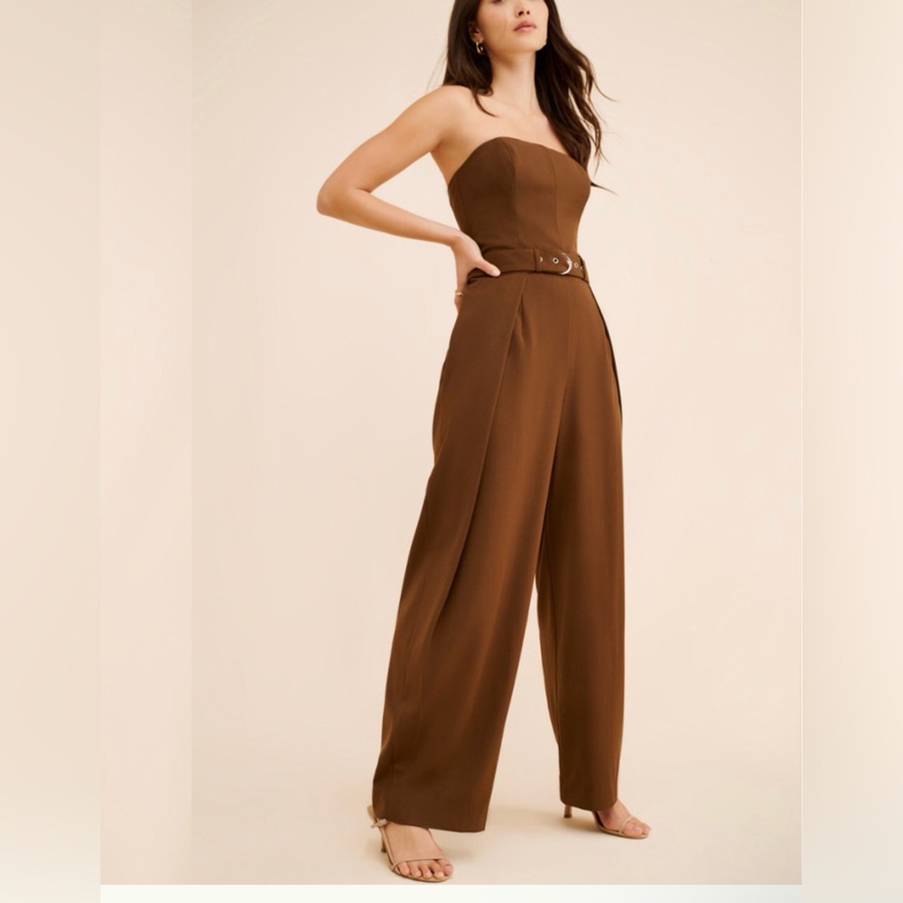 NWT Astr Chocolate Strapless Jumpsuit - Picture 4 of 8